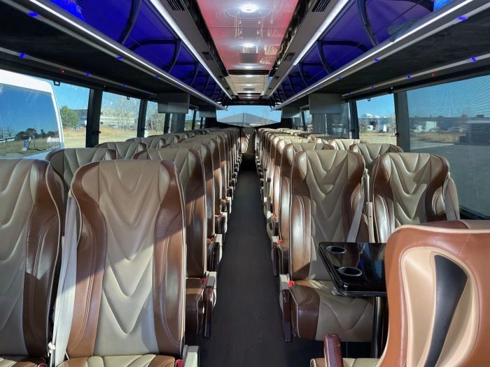 Charter coach interior – Cripple Creek limo service